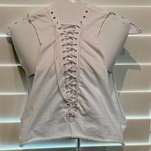 LF Emma and Sam Lace Up Crop Top